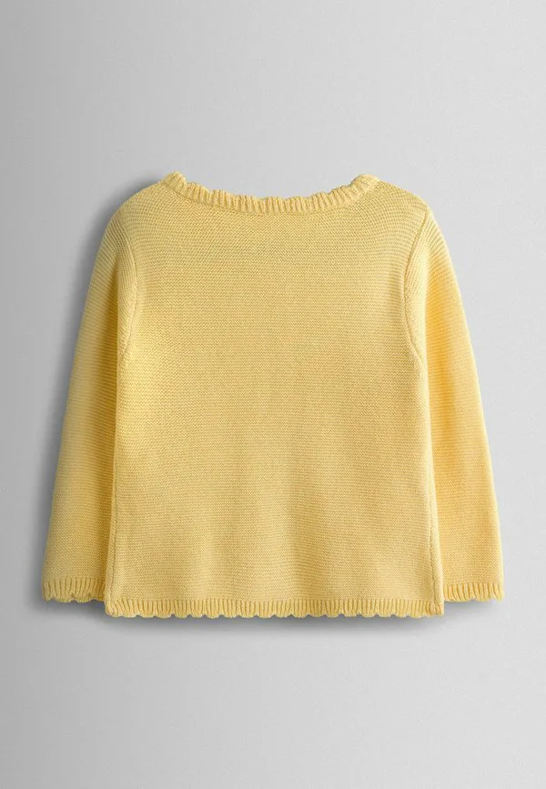 Классический кардиган прямого кроя с волнистым краем Jojo Maman Bébé, Bright Yellow — фото 2