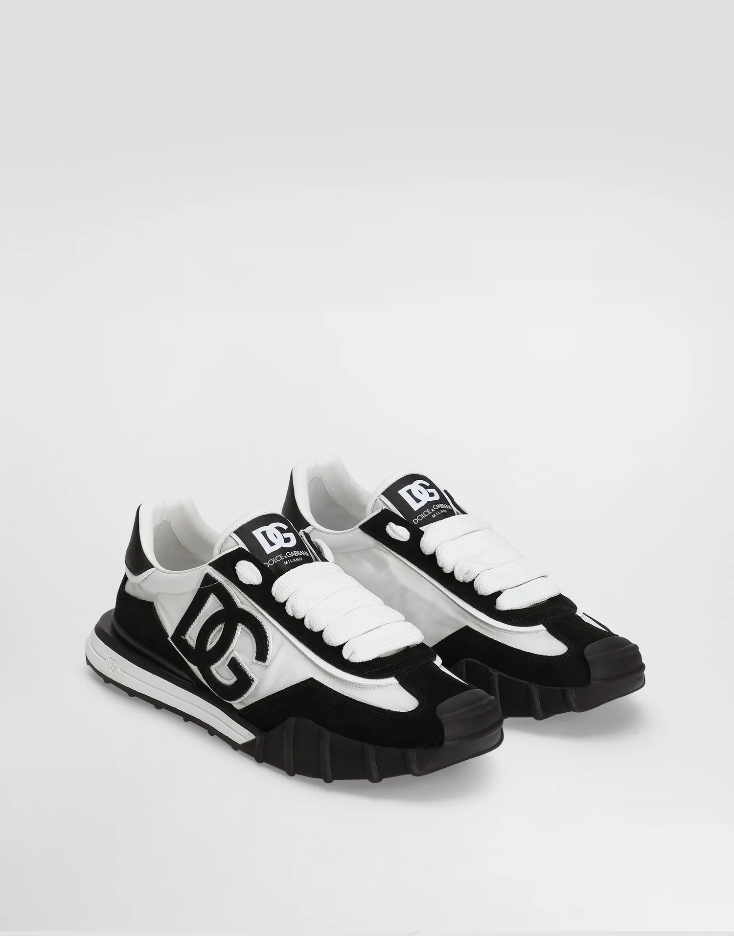 Кроссовки DG Athletic из ткани и телячьей кожи DOLCE & GABBANA, белый — фото 2