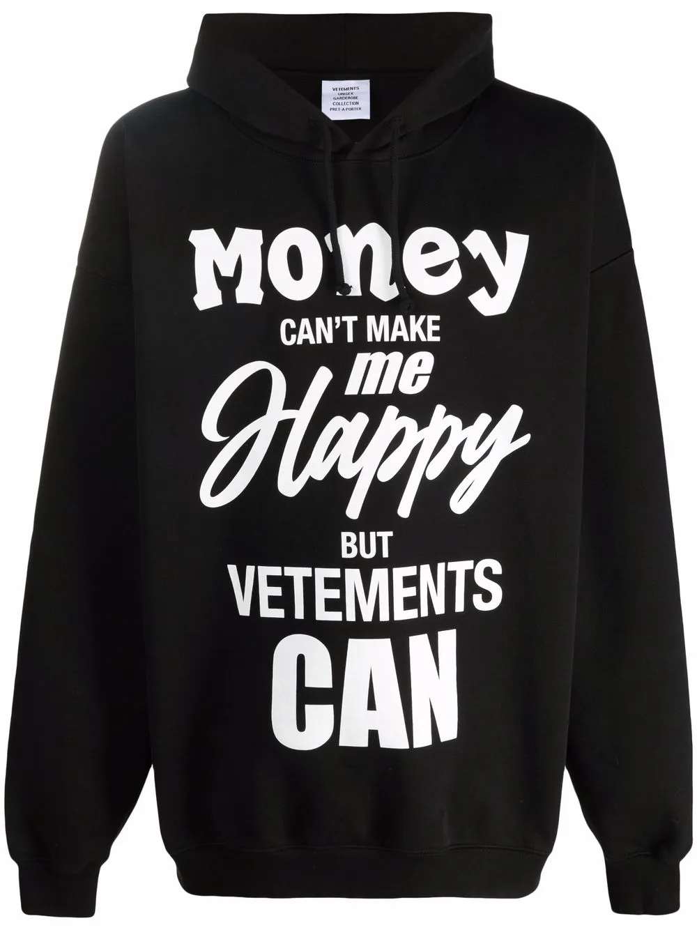 

Худи с графичным принтом VETEMENTS, черный