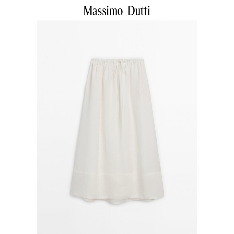 

Юбка-зонтик Massimo Dutti средней длины, белый