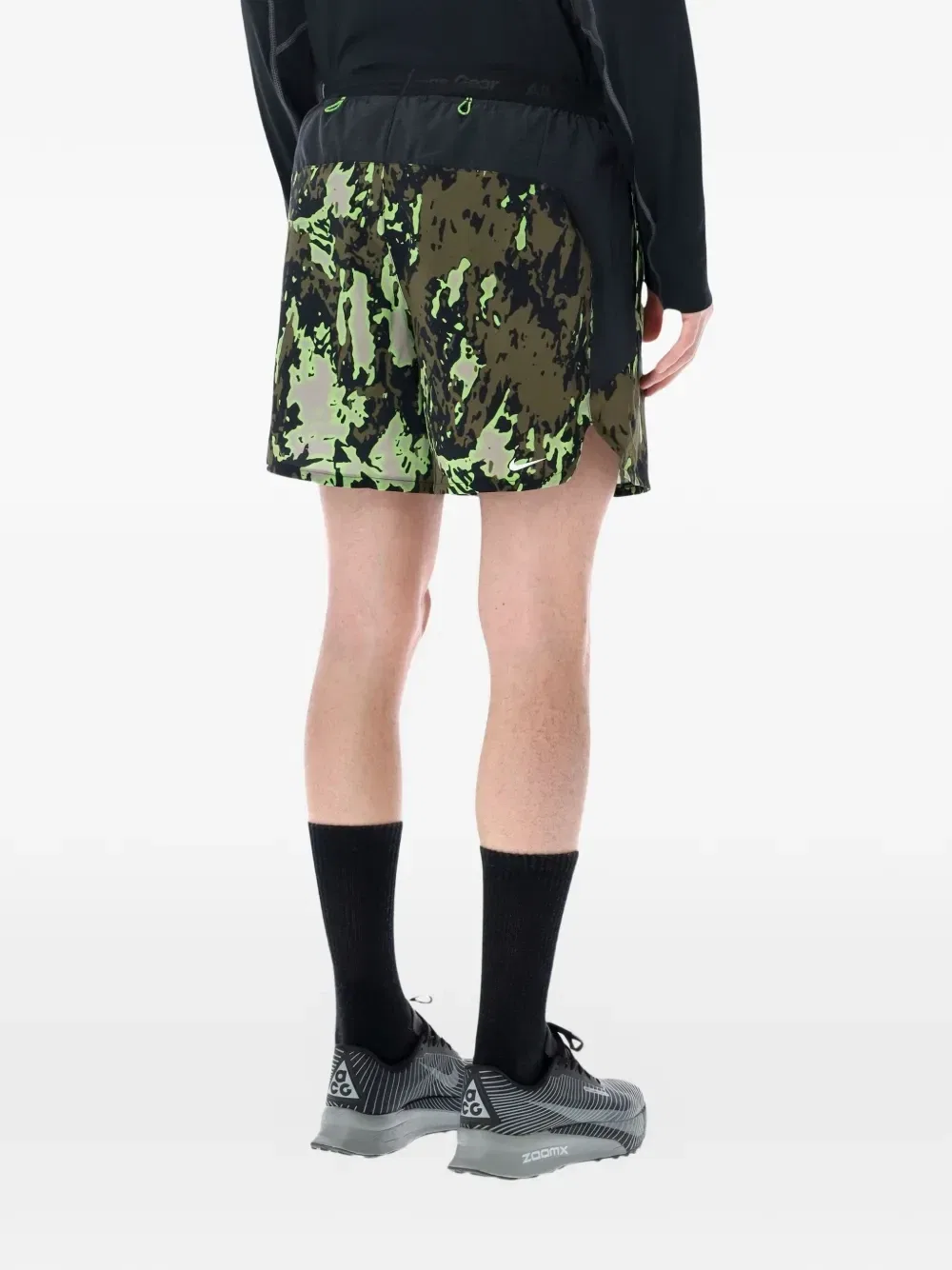 Шорты с кулиской и камуфляжным принтом Nike, зеленый — фото 2