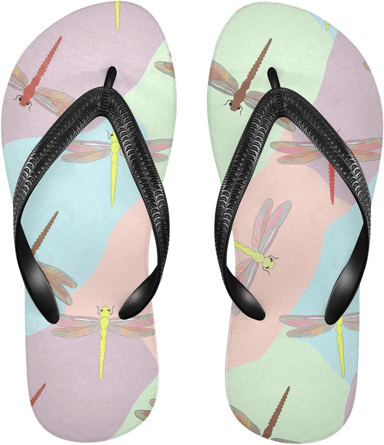 

Вьетнамки Dragonfly разноцветные пляжные с ремешком, резиновые нескользящие летние шлепанцы для прогулок, для мужчин и женщин Sinestour
