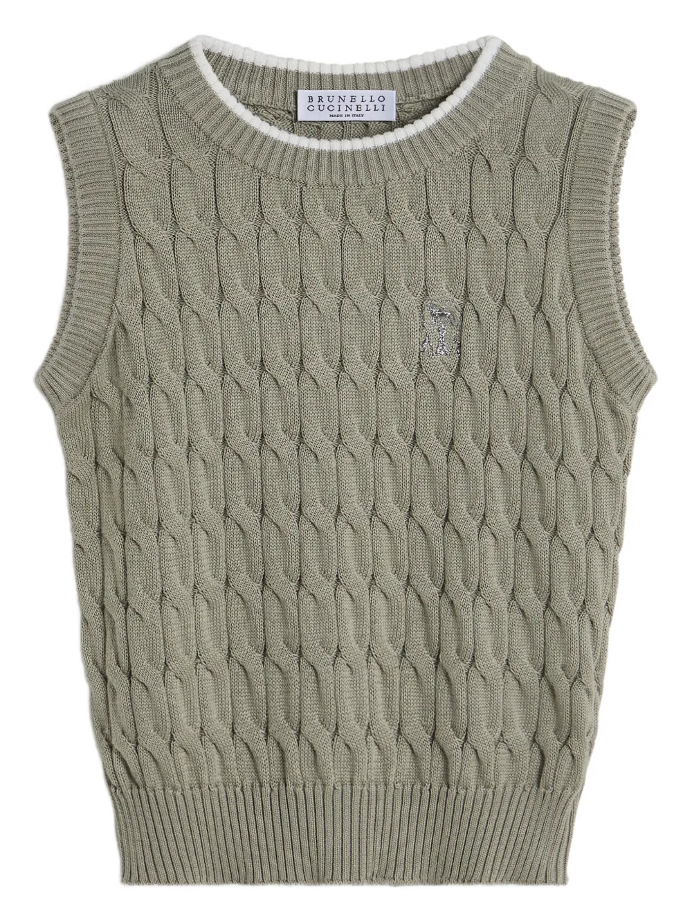 

Жилет фактурной вязки Brunello Cucinelli Kids, зеленый