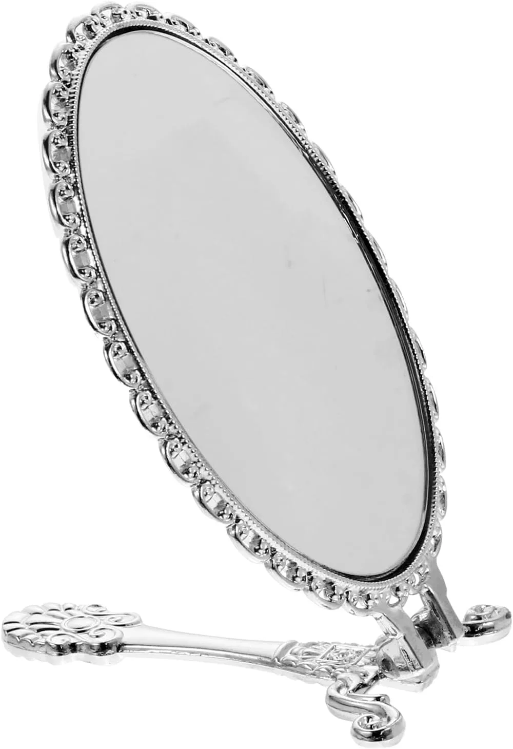 Зеркало с ручкой в винтажном стиле Gogogmee, Silver