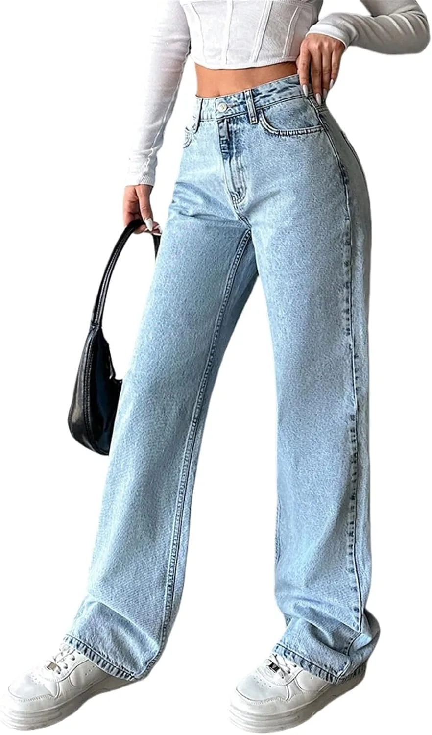 

Прямые джинсы для женщин Baggy Boyfriend Wide Leg y2k Cargo High Waist