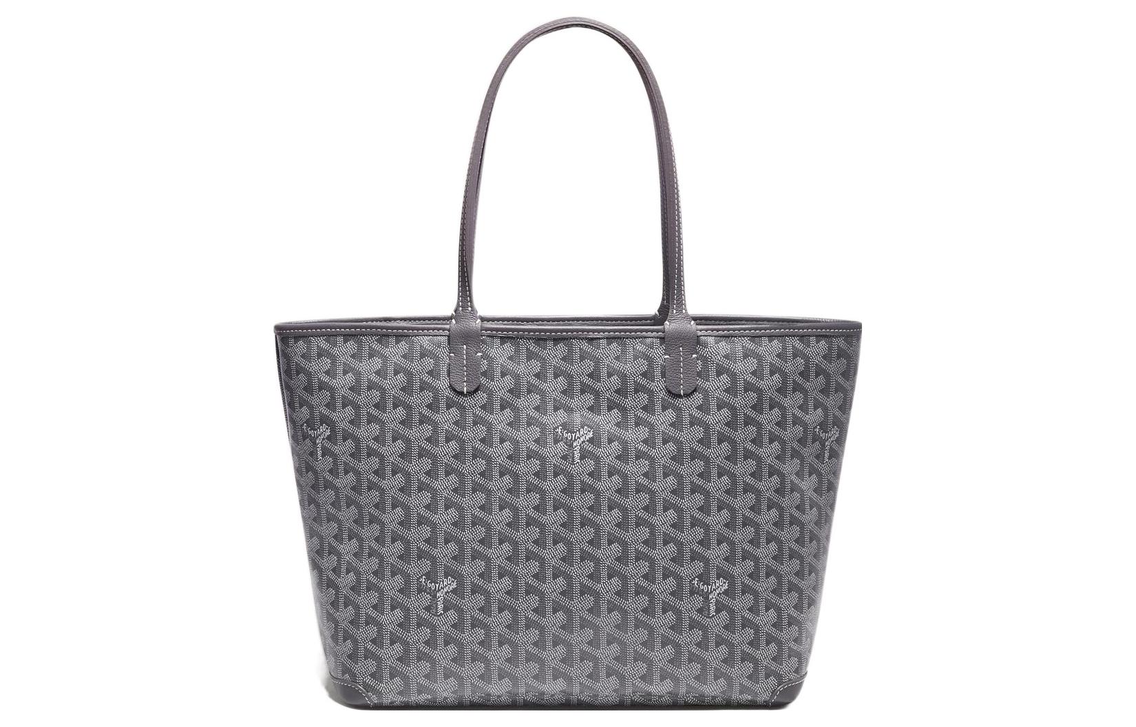 

GOYARD Сумка-шоппер из холста с кожаными вставками, Gray