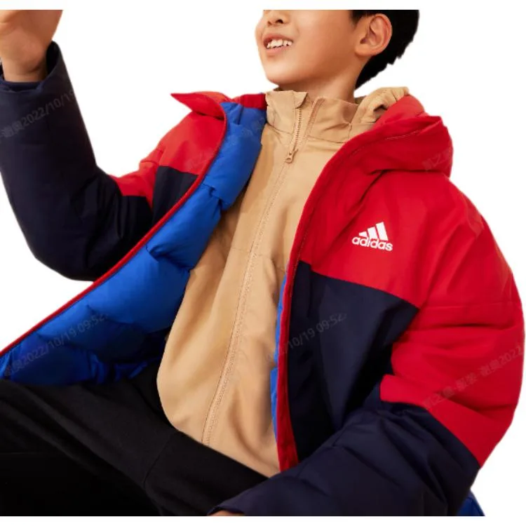 Adidas Утепленная куртка ярко-красного цвета унисекс — фото 4