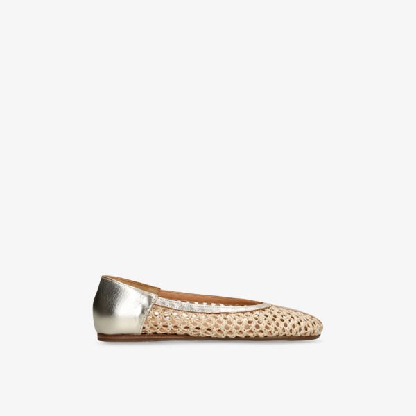 Балетки Ancient Greek Sandals Aeropi из кожи и рафии, золотой