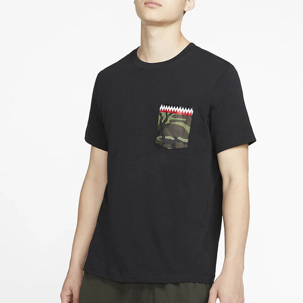 Футболка athleisure casual sports pocket short sleeve black Nike, черный — фото 3