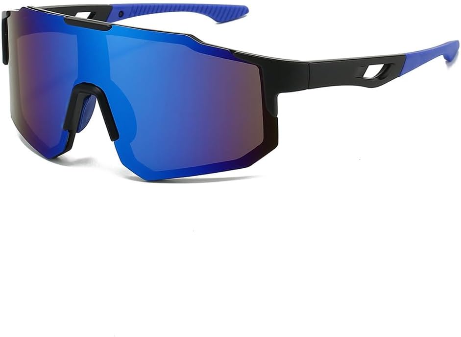 

Мужские спортивные солнцезащитные очки без оправы в стиле панк с зеркальными линзами для активного отдыха и велоспорта, модный дизайн, обтекаемая форма, защита от УФ-излучения KTUCN, 2