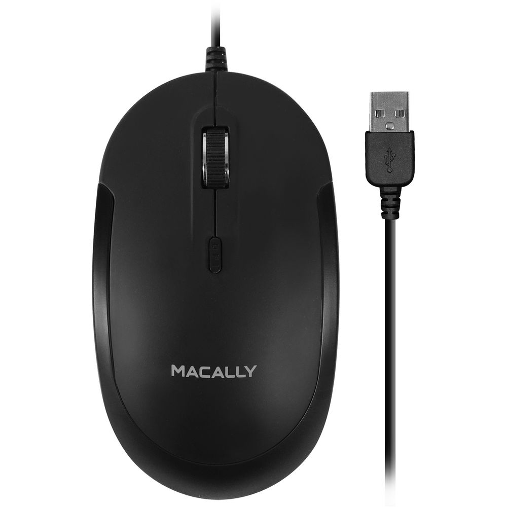 

Оптическая бесшумная USB-мышь Macally (черная)