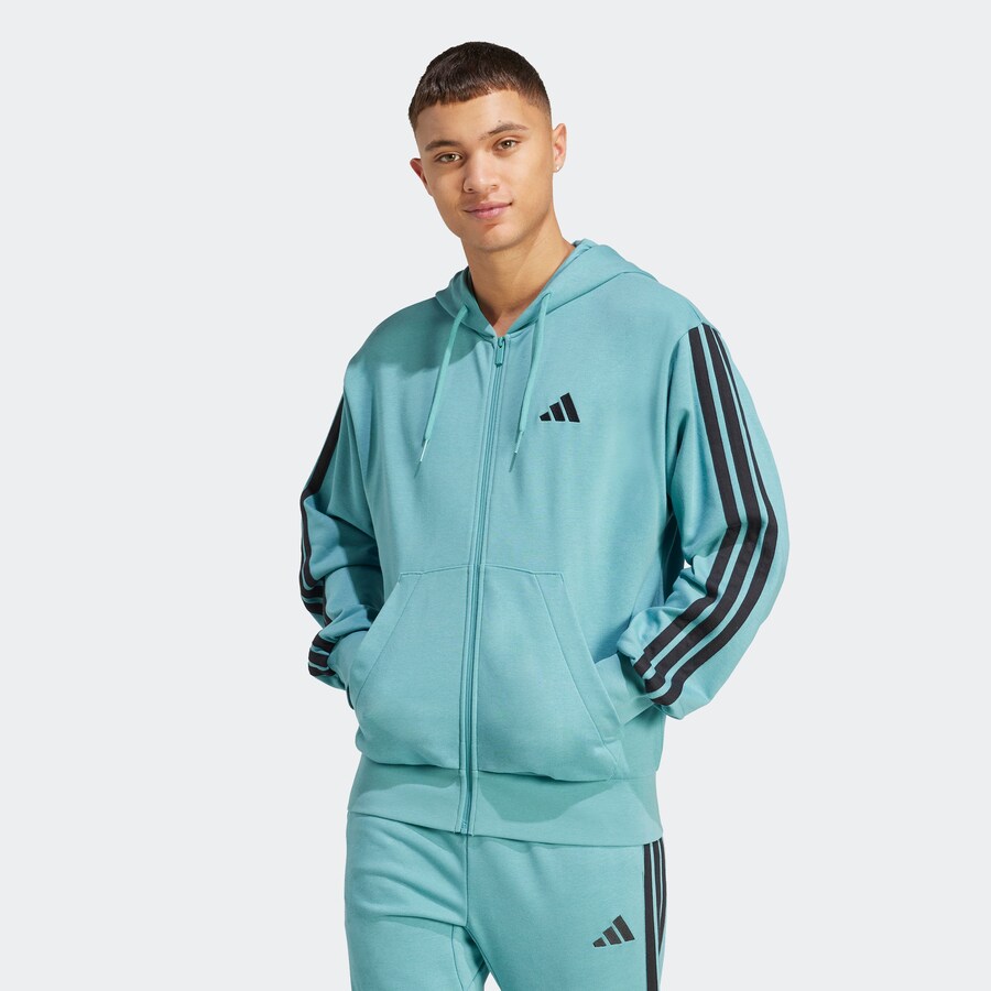 

Спортивная толстовка с капюшоном на молнии ADIDAS SPORTSWEAR Essentials, цвет Cyan blue