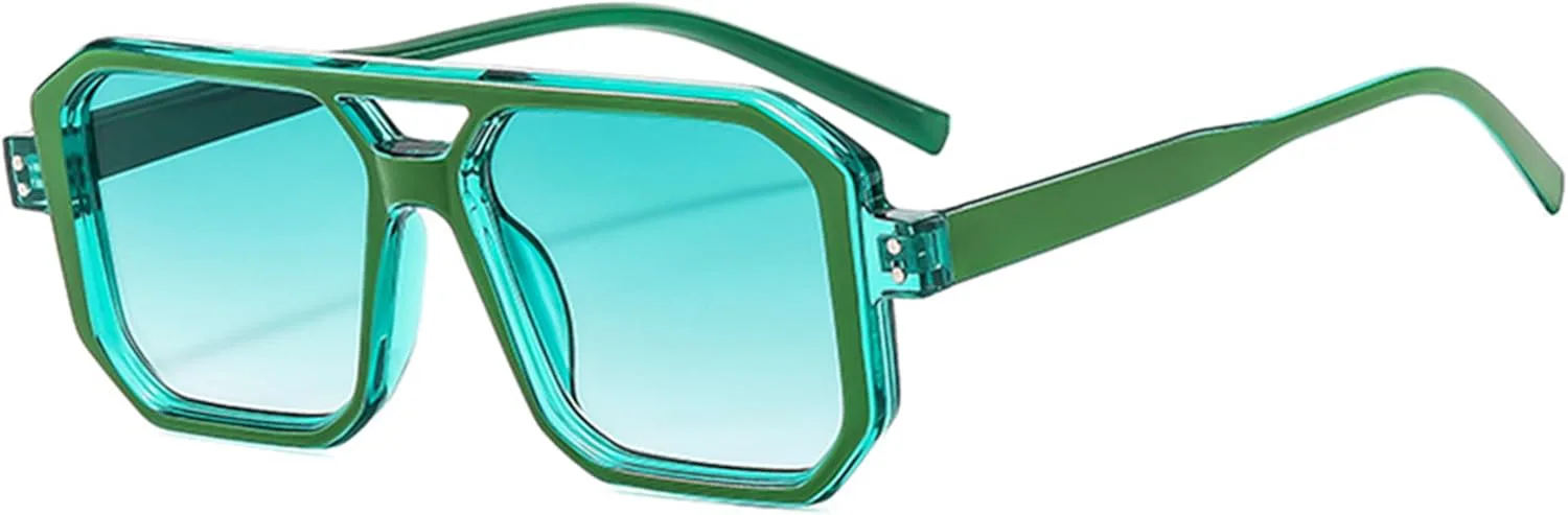 

bullabulling Винтажные солнцезащитные очки-пилот, модные мужские и женские квадратные очки, стильный и популярный дизайн, солнцезащитные очки UV400, Green