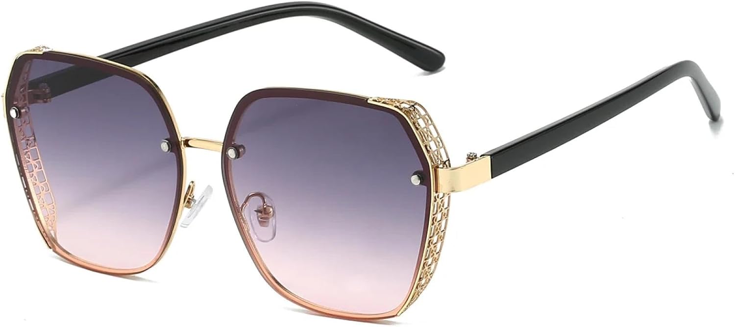 

Солнцезащитные очки с защитой от УФ-излучения UV400 | Оправы для мужчин и женщин | Линзы конфетных цветов для занятий спортом на открытом воздухе и вождения DSVIGF, Gold Grey Pink