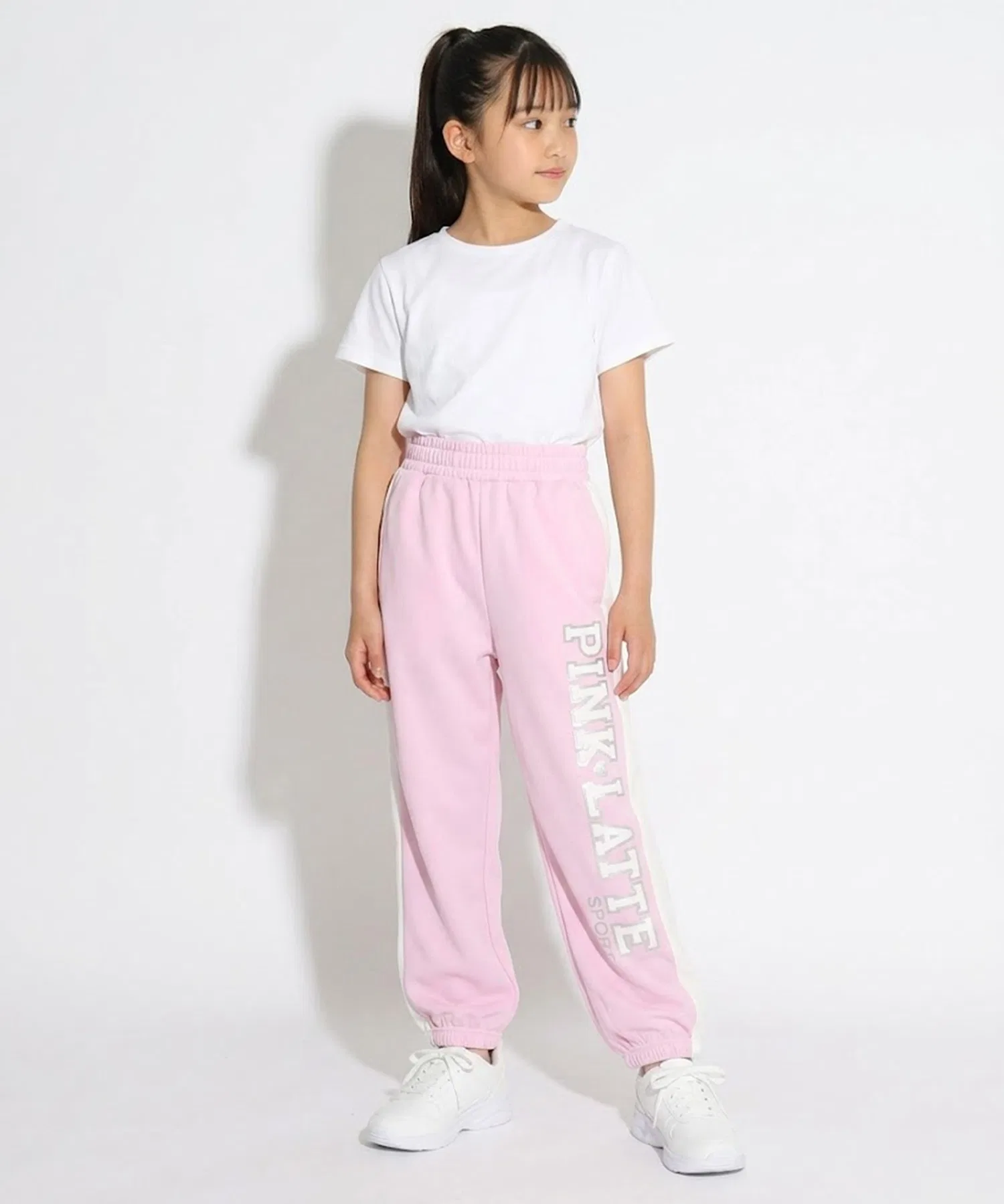 Детские спортивные штаны с логотипом PINK-latte SPORT чёрные — фото 3