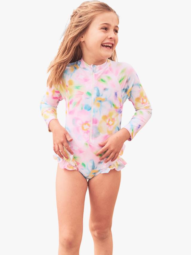 

Детский купальник с длинным рукавом и цветочным принтом UPF 50+ Angel & Rocket, Multi