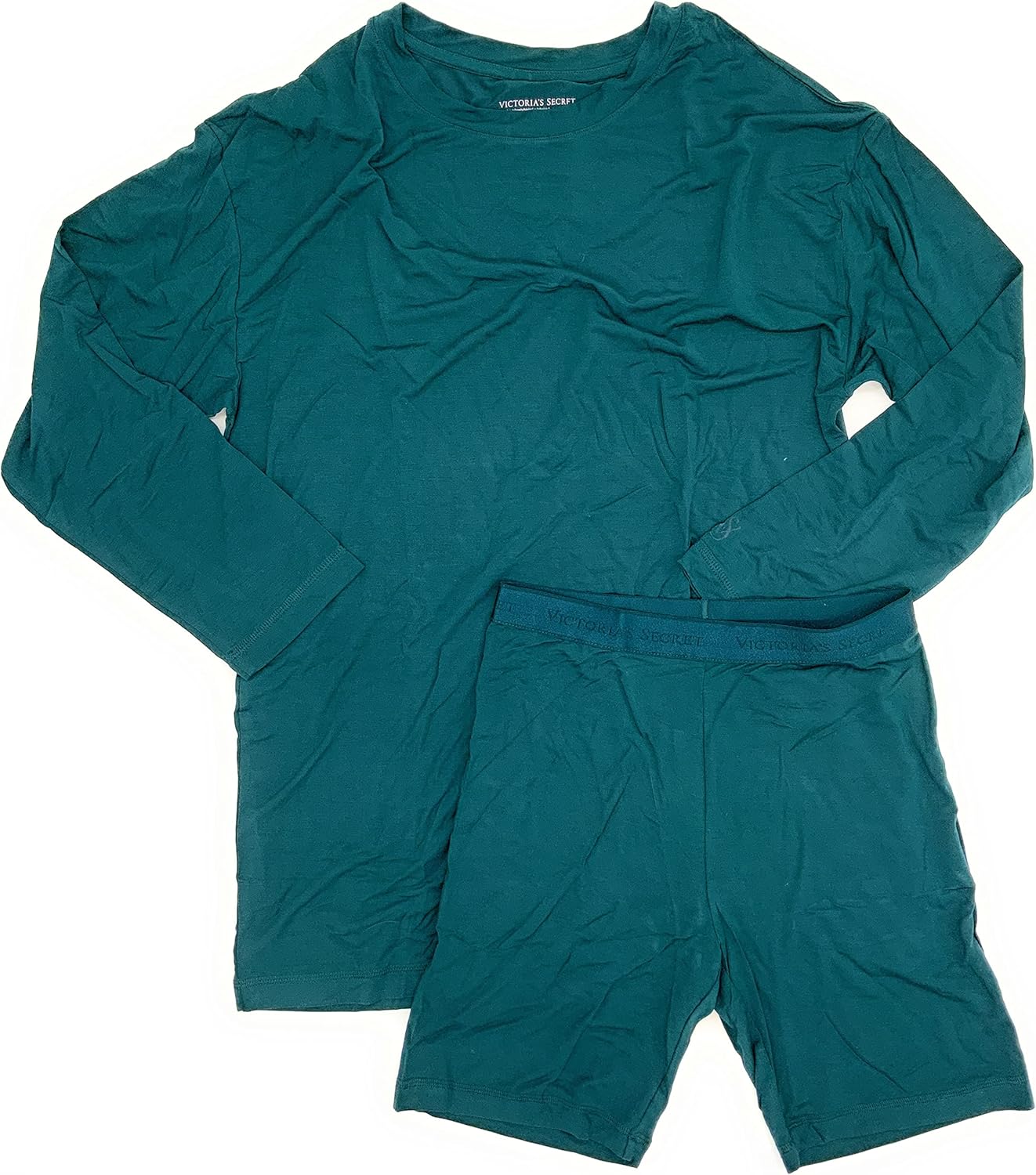 

Victoria's Modal пижамный комплект: футболка для сна и велосипедки Victoria's Secret, Forest Green