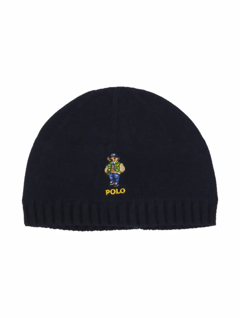 

Вязаная шапка Polo Bear Ralph Lauren, тёмно-синий