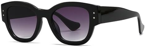 

Ретро-солнцезащитные очки 2027 года для женщин с заклепками, градиентными линзами и защитой от УФ-излучения UV400, панк-солнцезащитные очки для мужчин MTZJH, Black Grey Gradient