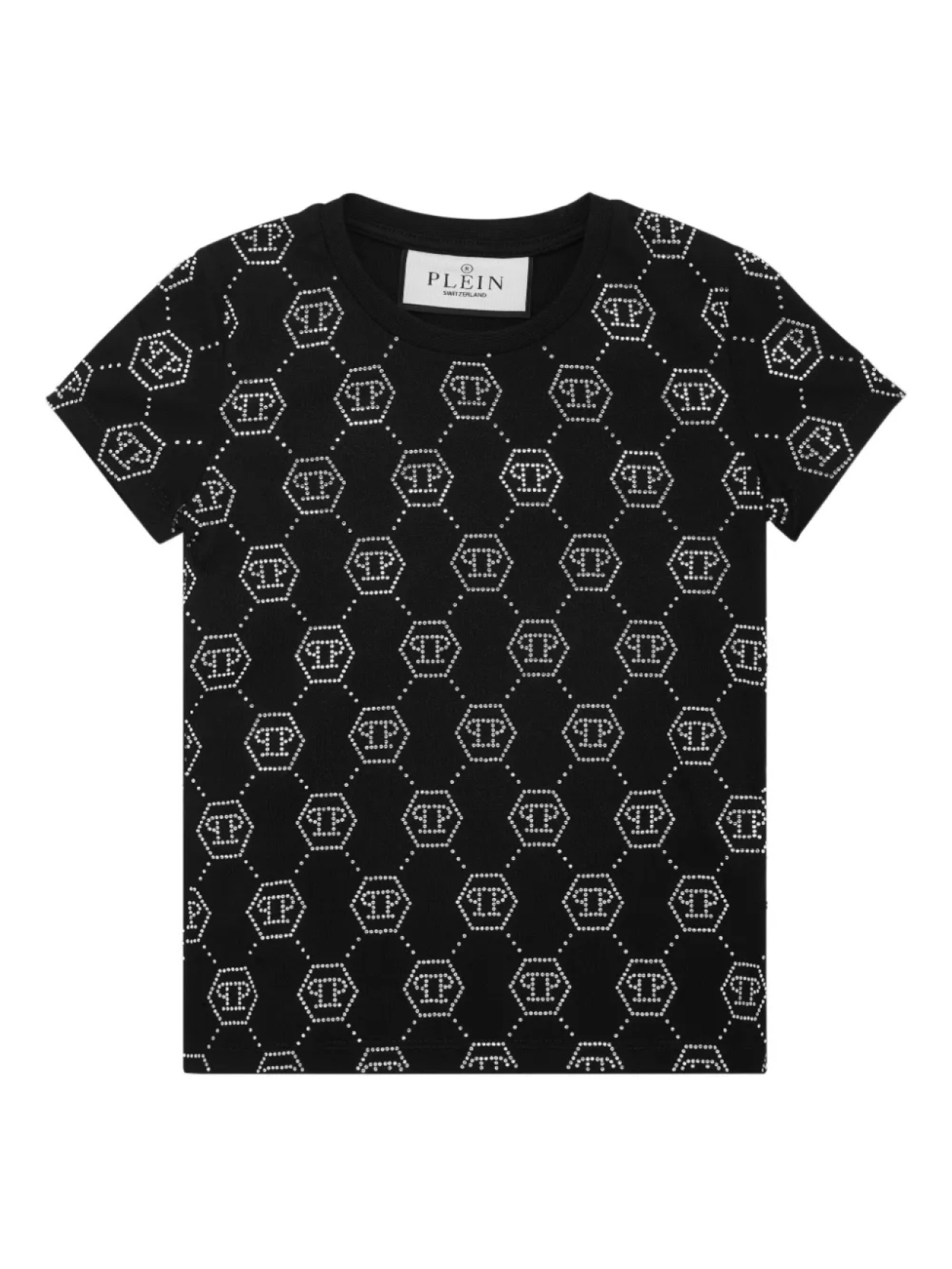 

Футболка с монограммой и стразами Philipp Plein, черный