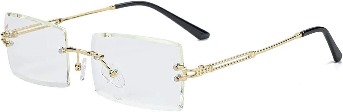 

Солнцезащитные очки Gleyemor без оправы, прямоугольной формы, для женщин и мужчин, модные винтажные квадратные очки без оправы с градиентными линзами, 07 Transparent