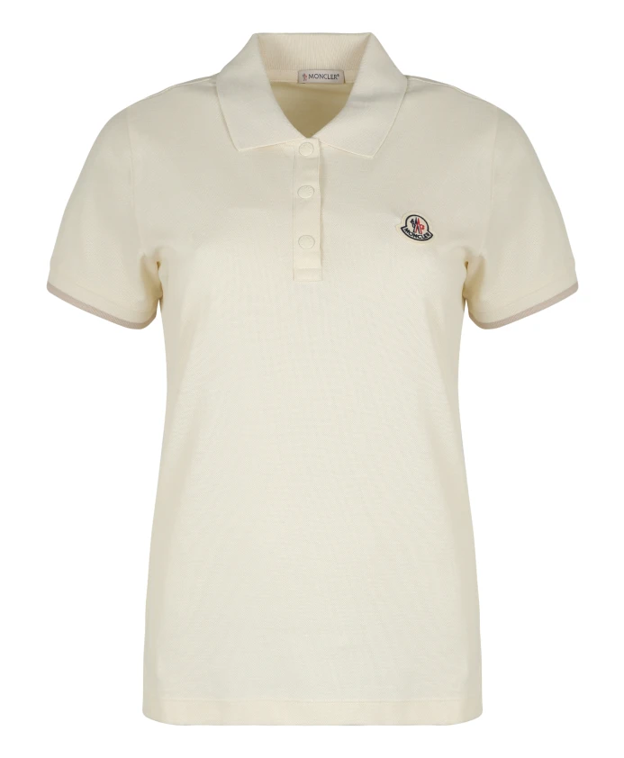 

Рубашка-Поло из хлопкового пике Moncler, бежевый