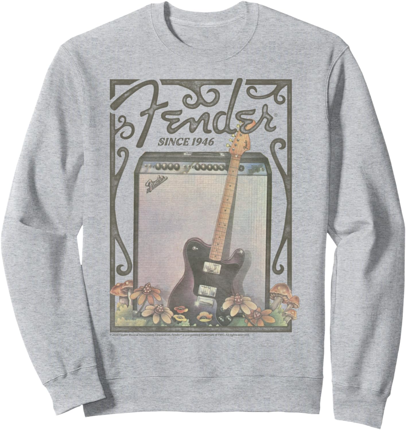 

Толстовка с цветочным принтом Fender Since 1946, серый