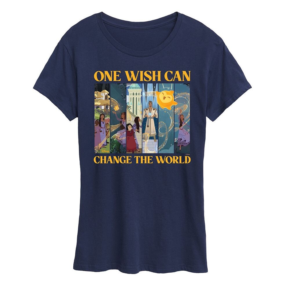 

Женская футболка Disney's Wish Change The World с графическим рисунком, темно-синий