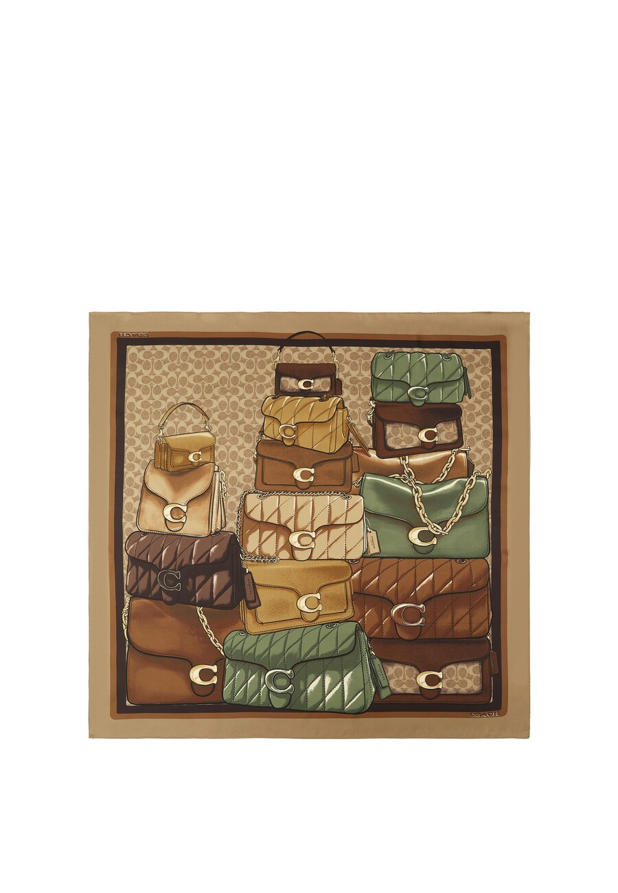 

Шарф COACH, коричневый/зеленый