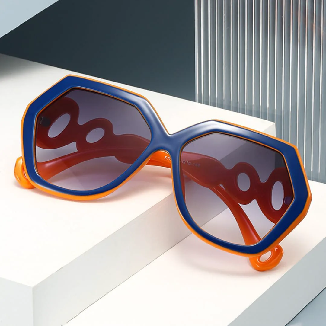 

Женские солнцезащитные очки в форме шестиугольника, цветной лоскутной техники, ажурный узор, круг, элегантные, для путешествий, в стиле ретро UATXTAU, Gray Hwite