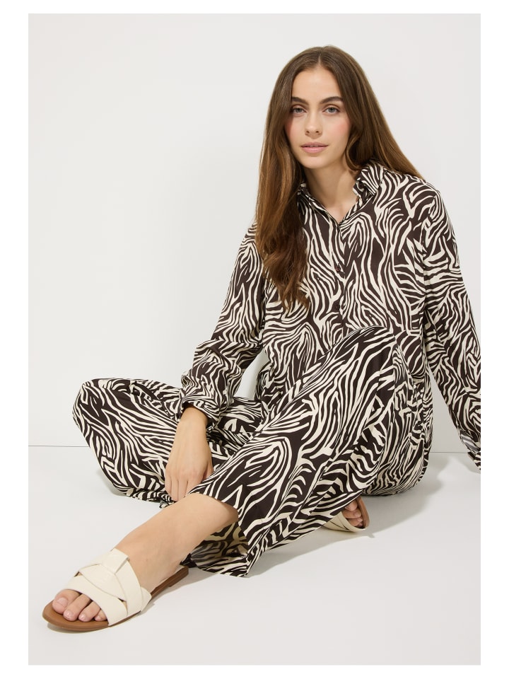 

Струящаяся блузка с длинными рукавами и двухцветным анималистичным принтом More & More