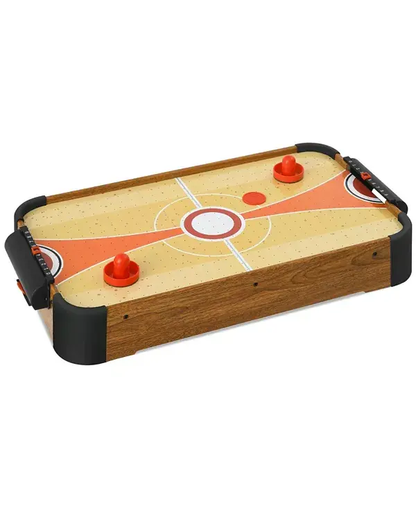

24-Дюймовая мини-настольная игра в аэрохоккей для детей, компактный стол для аэрохоккея с электрическим вентилятором, толкателями и шайбами Sugift, brown