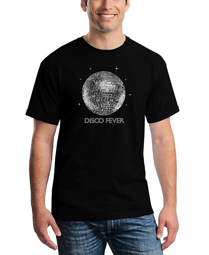 

Мужская футболка Disco Ball Word Art LA Pop Art, черный
