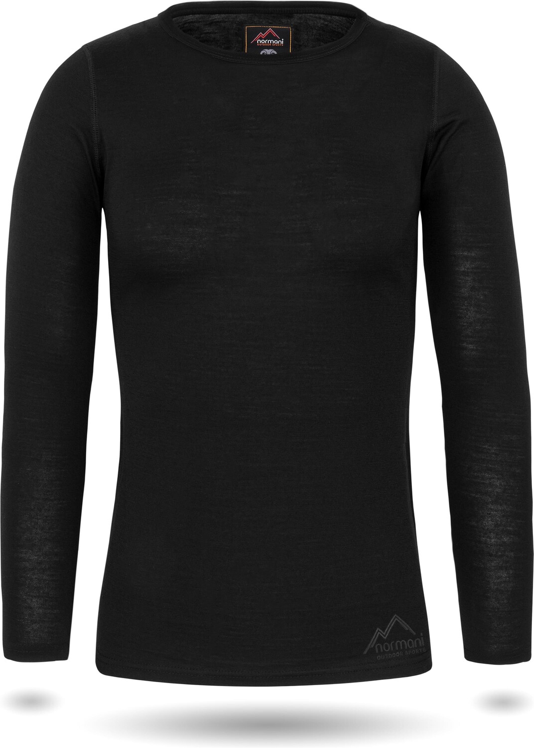 

Лонгслив Normani Outdoor Sports Damen Merino Langarm Shirt Mandurah, черный