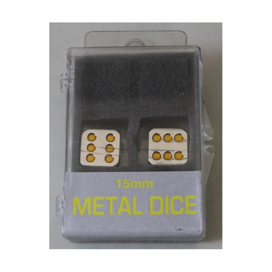 

Металлические кубики d6 15 мм с желтыми шипами (2), Dice - Metal, Standard Sized (Koplow)