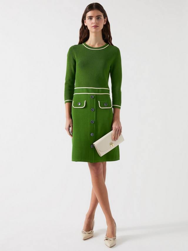 

Приталенное трикотажное платье ciara L.K.Bennett, цвет Green/Cream
