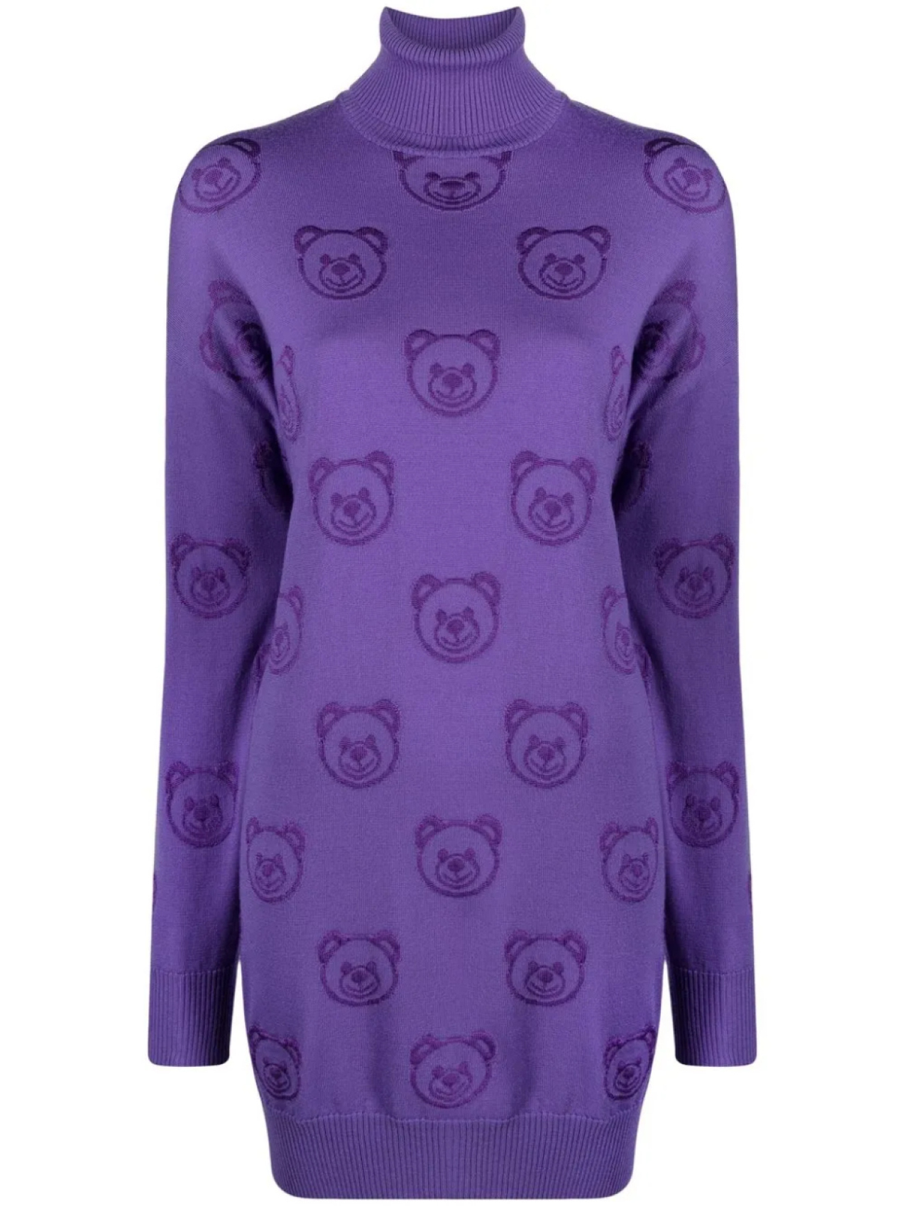 

Платье мини Teddy Bear вязки интарсия Moschino, синий