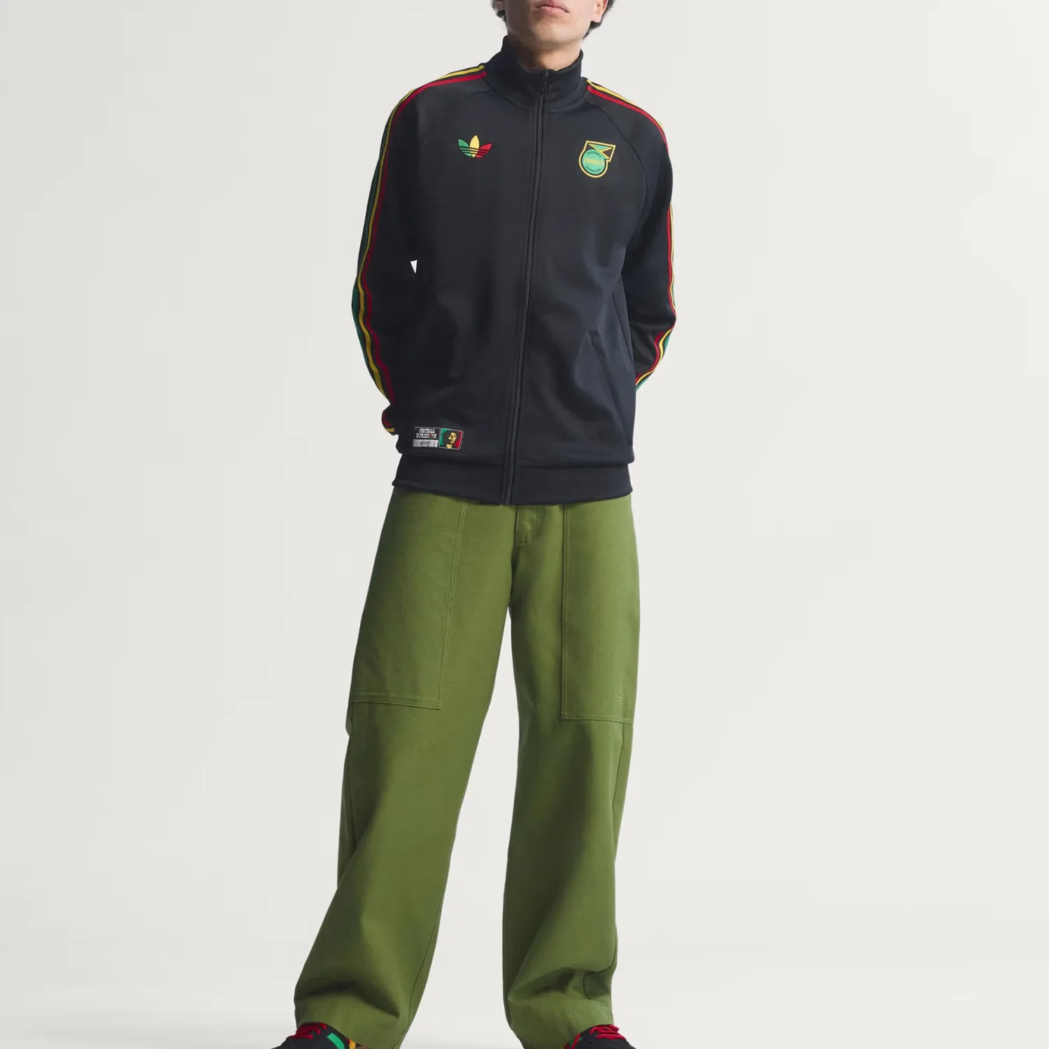 Куртка Bob Marley Jamaica для мужчин Adidas Originals, черный — фото 3