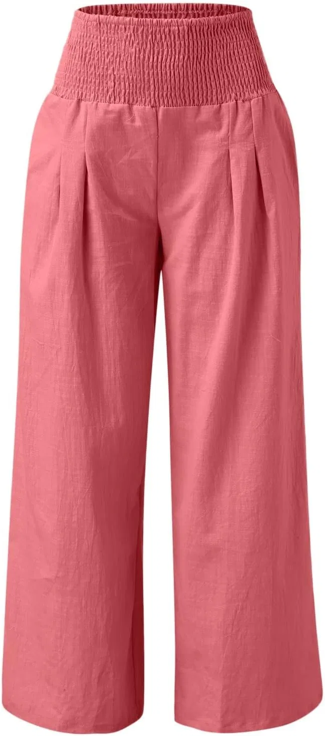 Брюки свободные High Waist, Orange — фото 4
