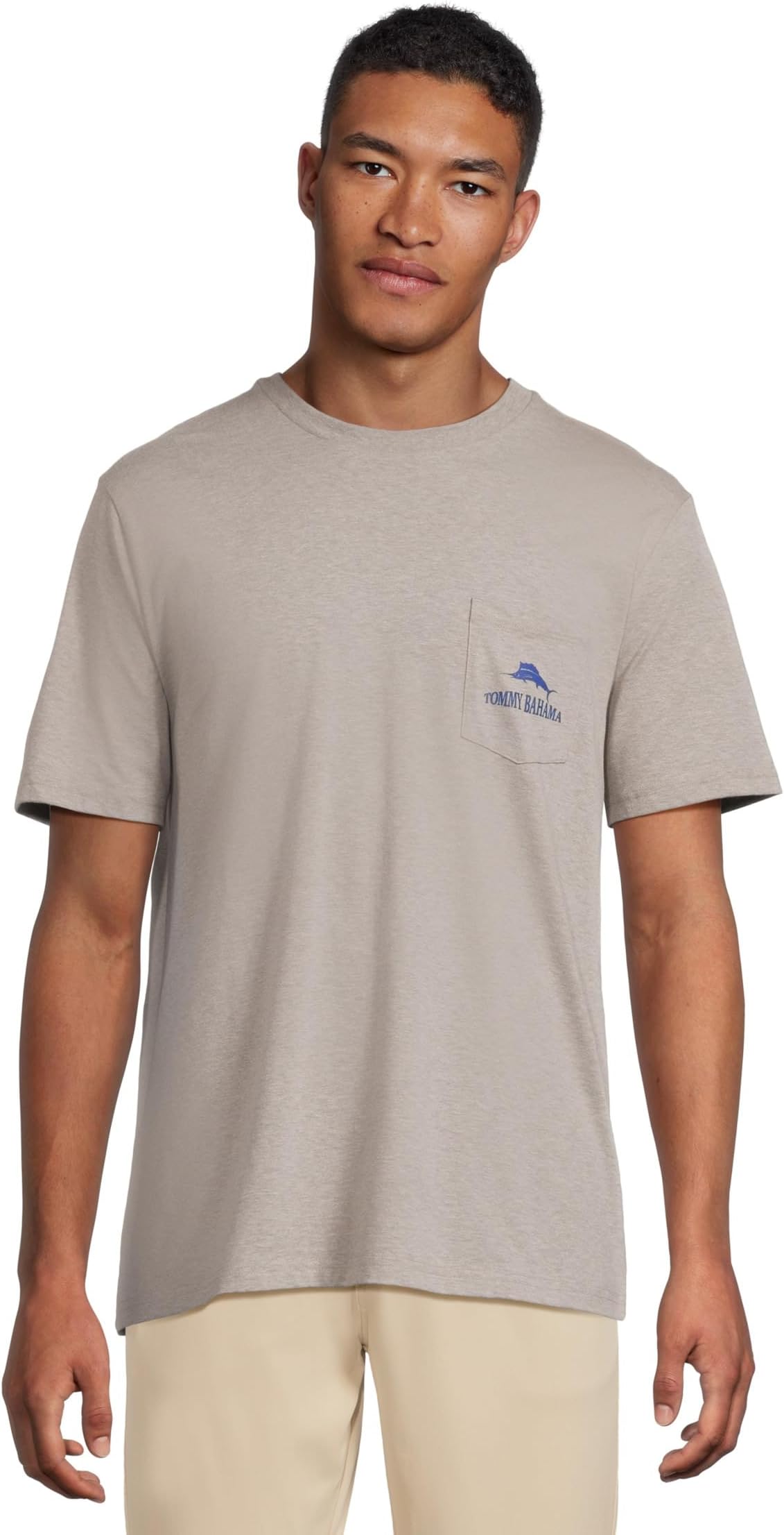 

Мужская футболка с карманом Pug Crawl Tommy Bahama, Grey Heather