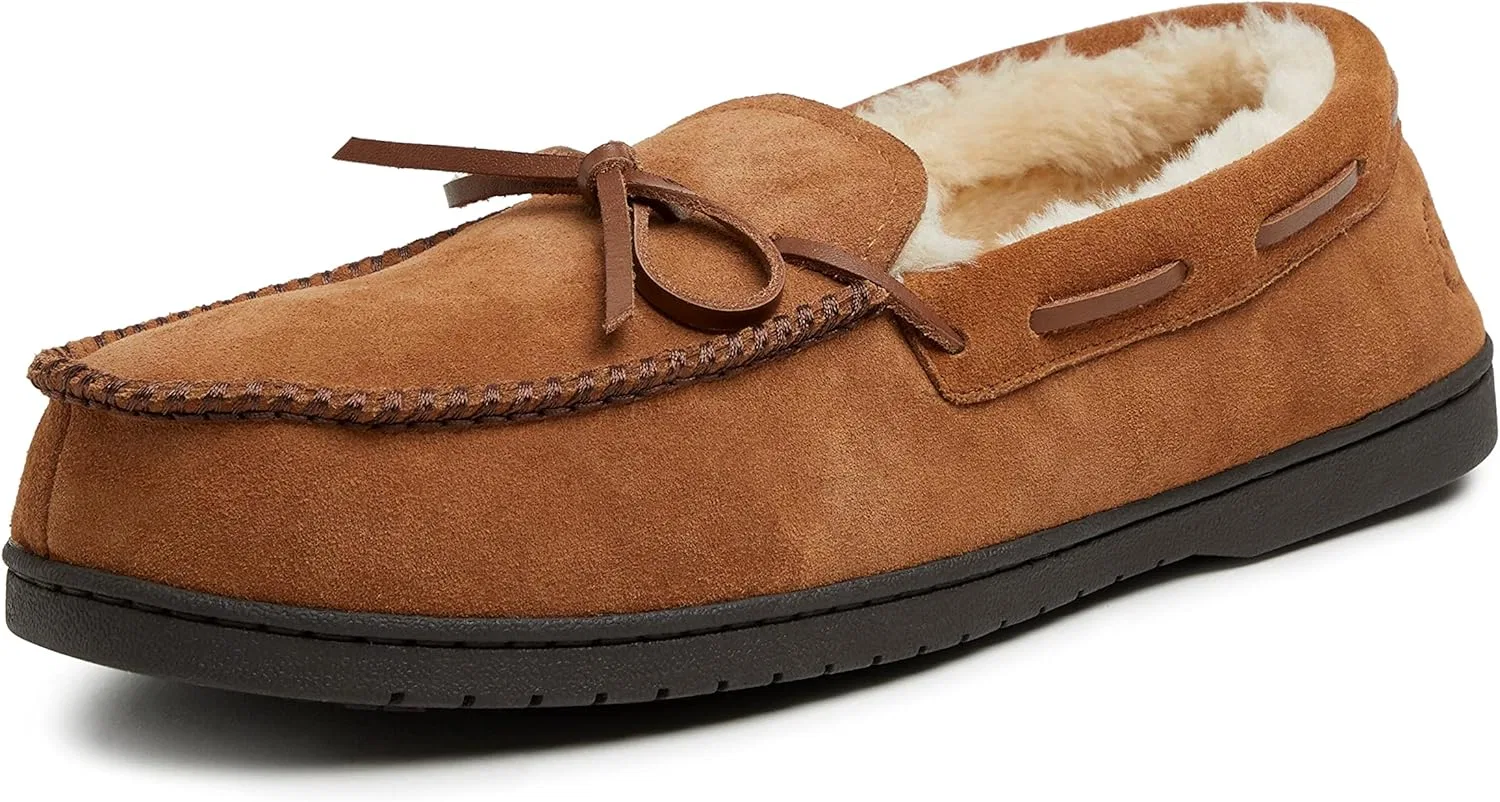 Мокасины из замши с памятью формы на шнурках Dearfoams, каштановый