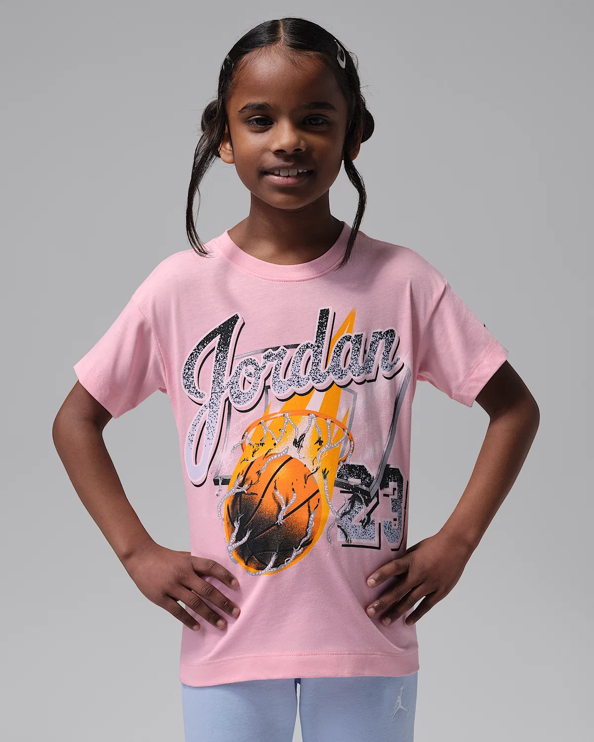 Детская футболка Jordan She's On Fire Script, Pink