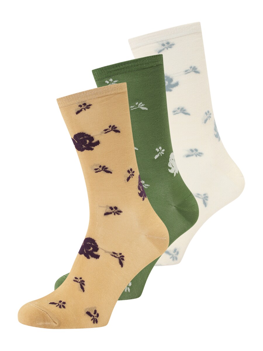 

Носки BeckSöndergaard Riora Visca, цвет Honey/Green/natural white