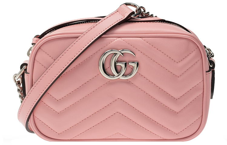 

Кожаная камера Мармонт, миниатюрная сумка через плечо, женская розовая/конфетная GUCCI