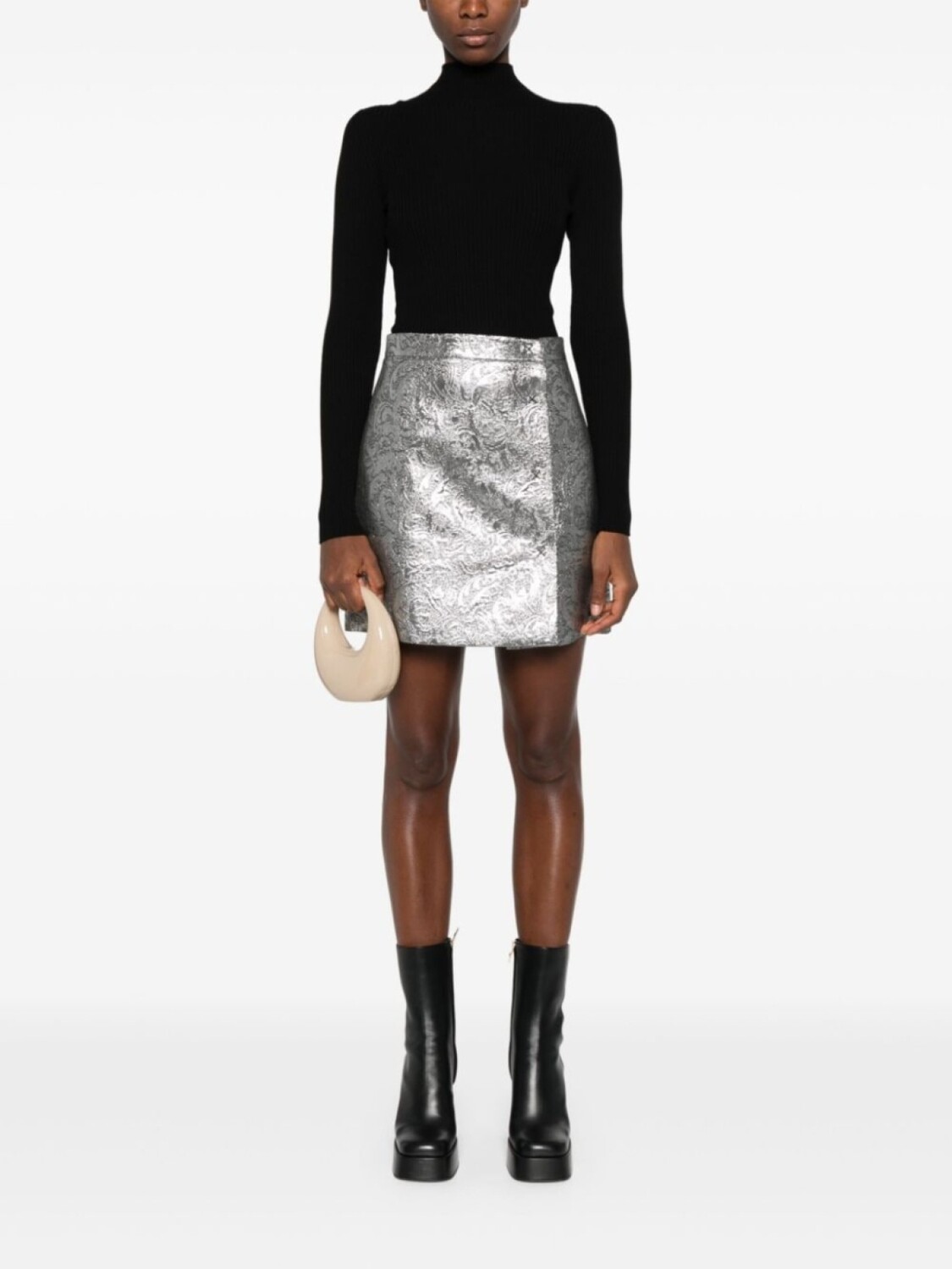 

MSGM жаккардовая мини-юбка, серебристый