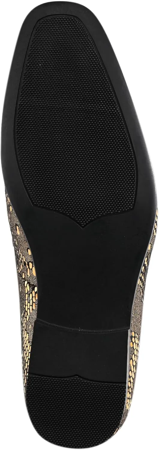 

Мужские лоферы Amali Erin с узором пейсли и металлическим эффектом, без шнурков, для вождения и вечеринок, золотой