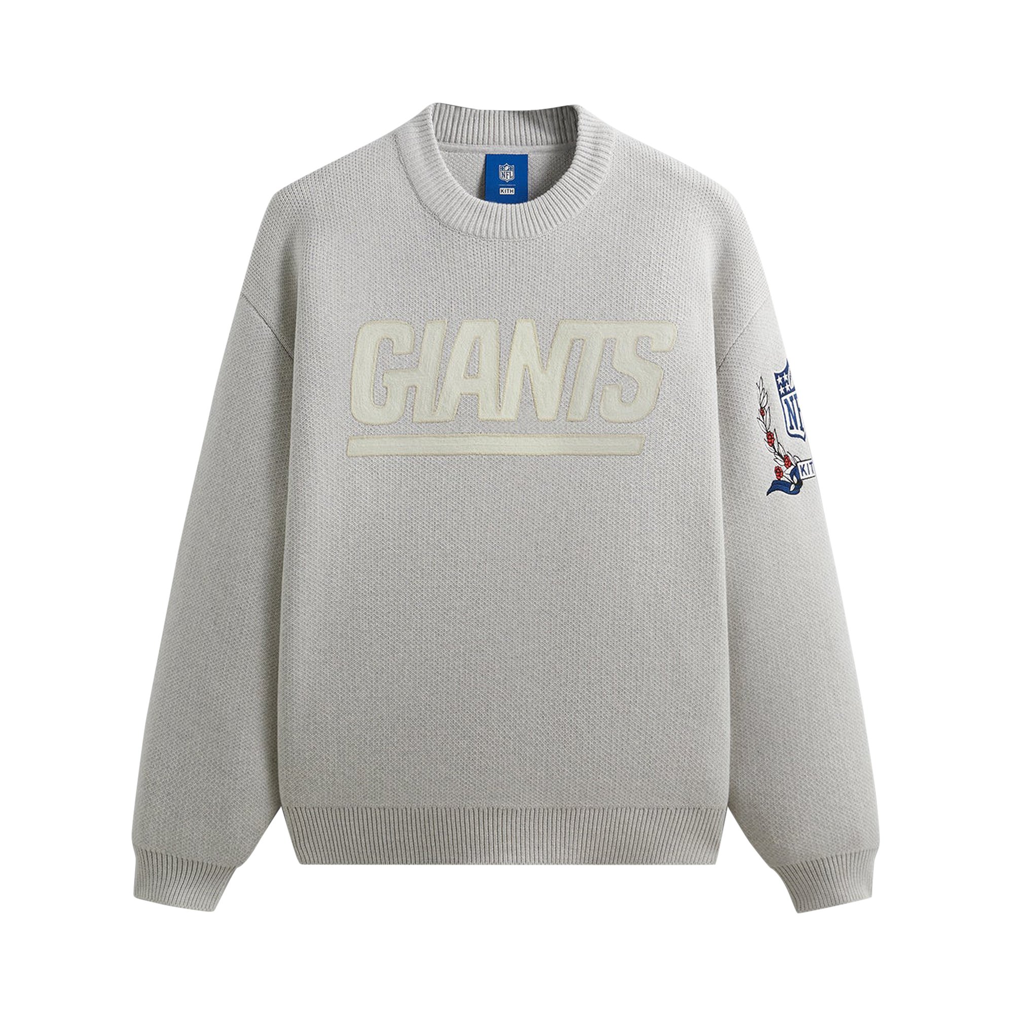 

Kith For The NFL: массивный хлопковый свитер Giants цвета Светло-серый Хизер