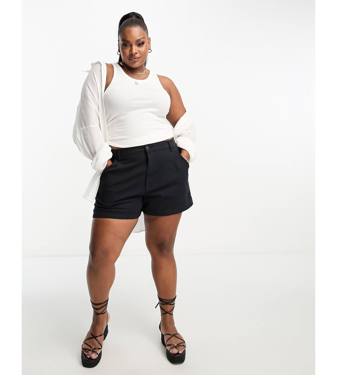 

Черные шорты чинос ASOS DESIGN Curve ASOS Curve