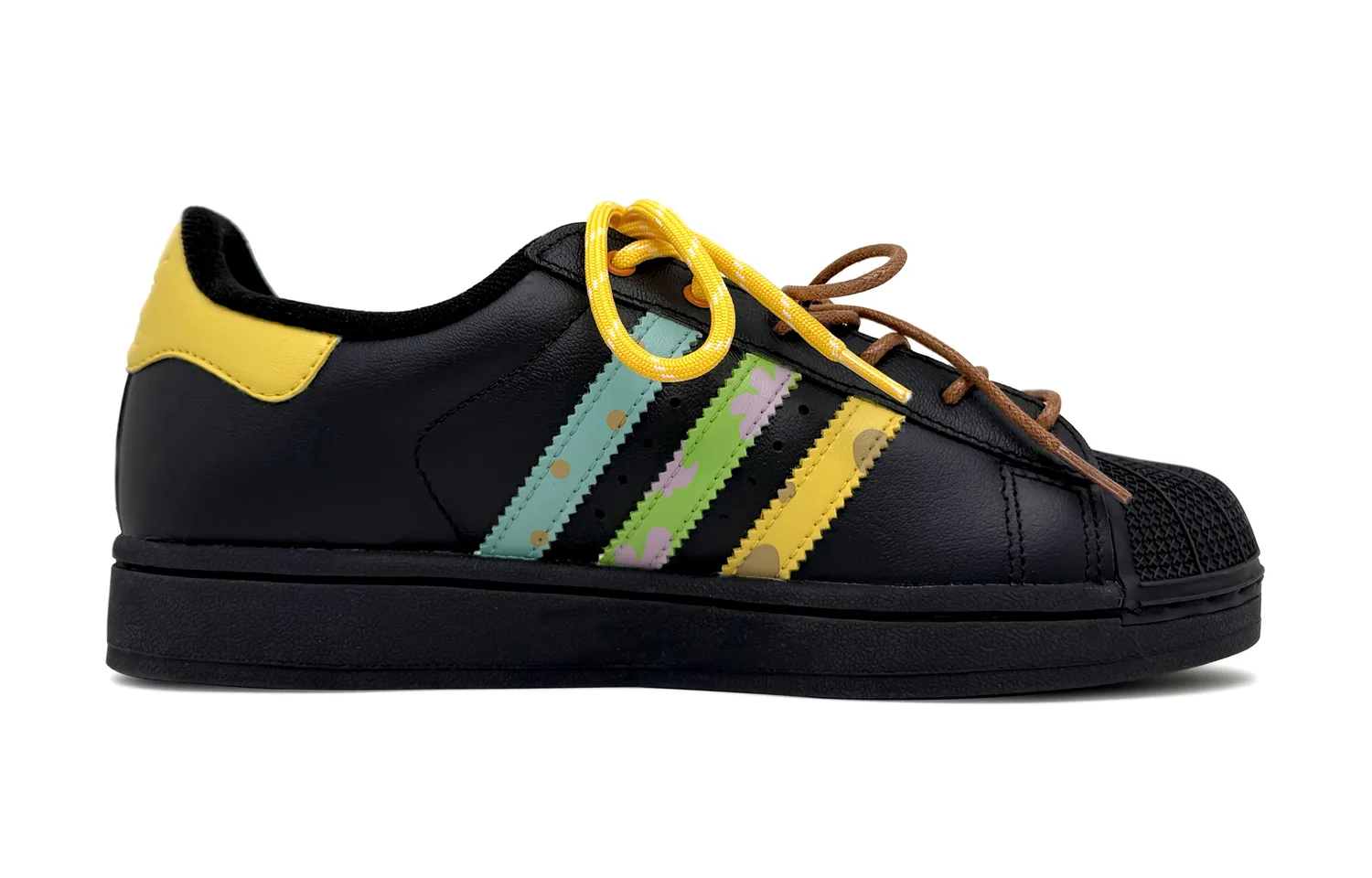 Adidas Originals Superstar 2 кожаные кроссовки для скейтбординга с амортизацией и износостойкой подошвой, черные, для подростков — фото 3