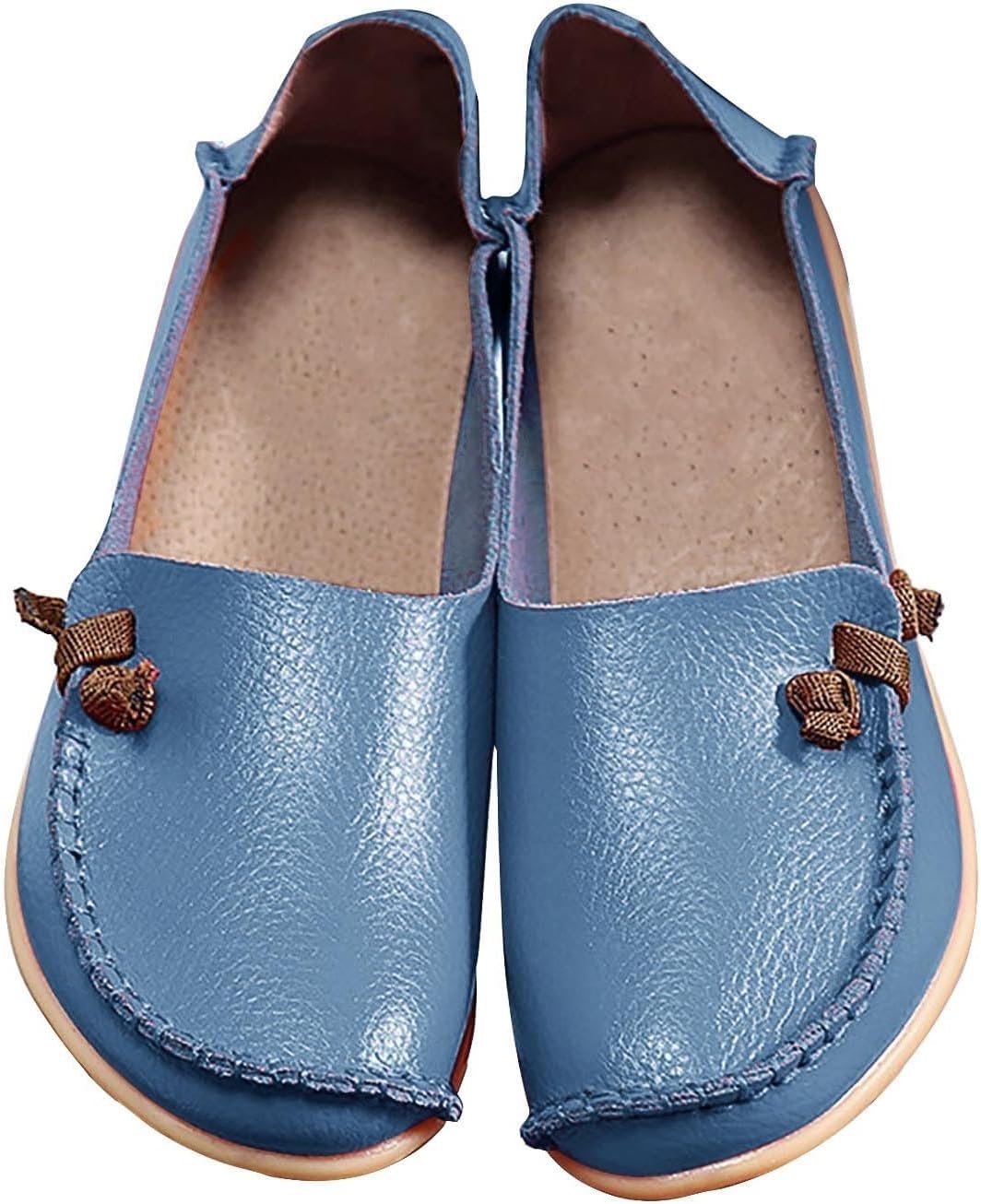 

Женские лоферы ZWRXW для повседневной носки, комфортная ходьба, милые плоские лоферы, женские тапочки без шнурков, легкие модные мокасины, обувь для вождения, лодочные туфли, светло-голубой